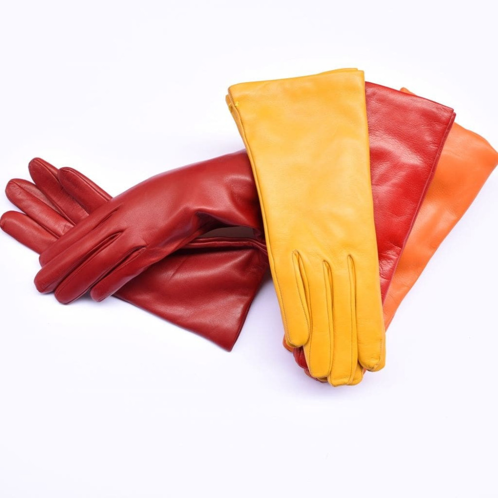 Lambskin leather gloves cashmere lined