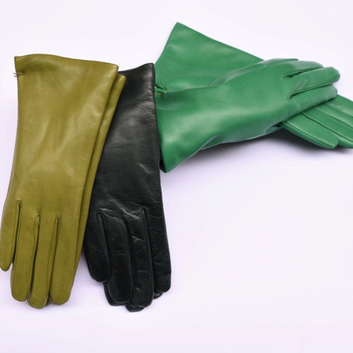 Lambskin leather gloves cashmere lined