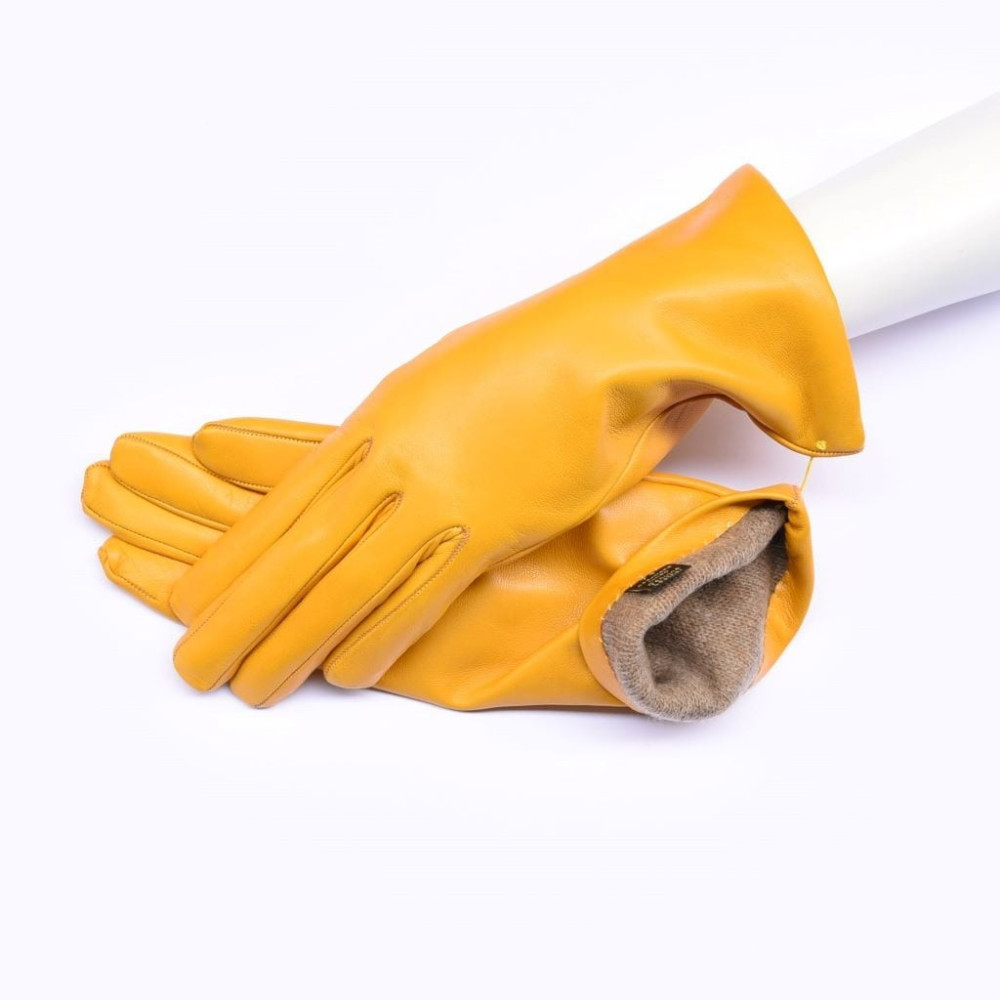 Lambskin leather gloves cashmere lined