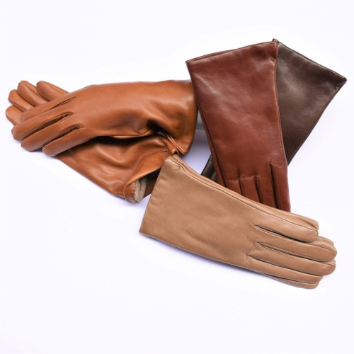 Lambskin leather gloves cashmere lined