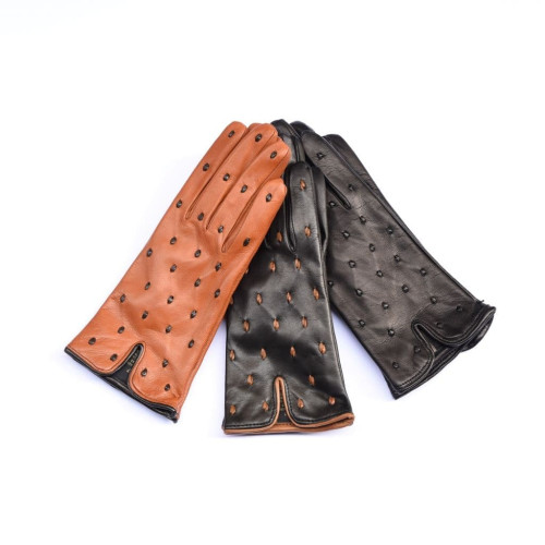 Lambskin leather gloves cashmere lined