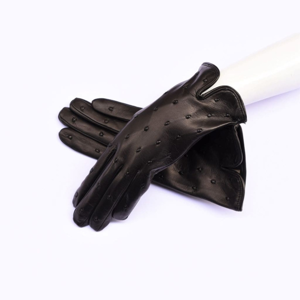 Lambskin leather gloves cashmere lined