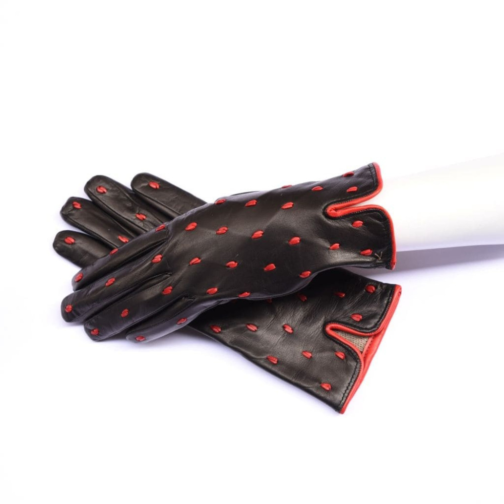 Lambskin leather gloves cashmere lined