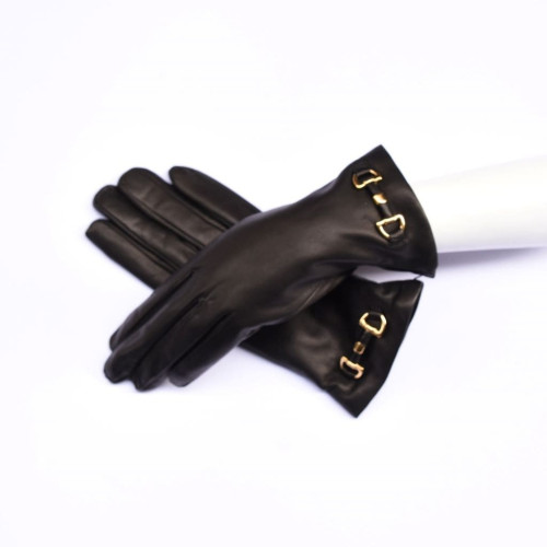 Lambskin leather gloves cashmere lined