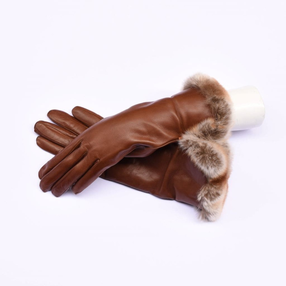 Guanti in pelle foderati in cashmere