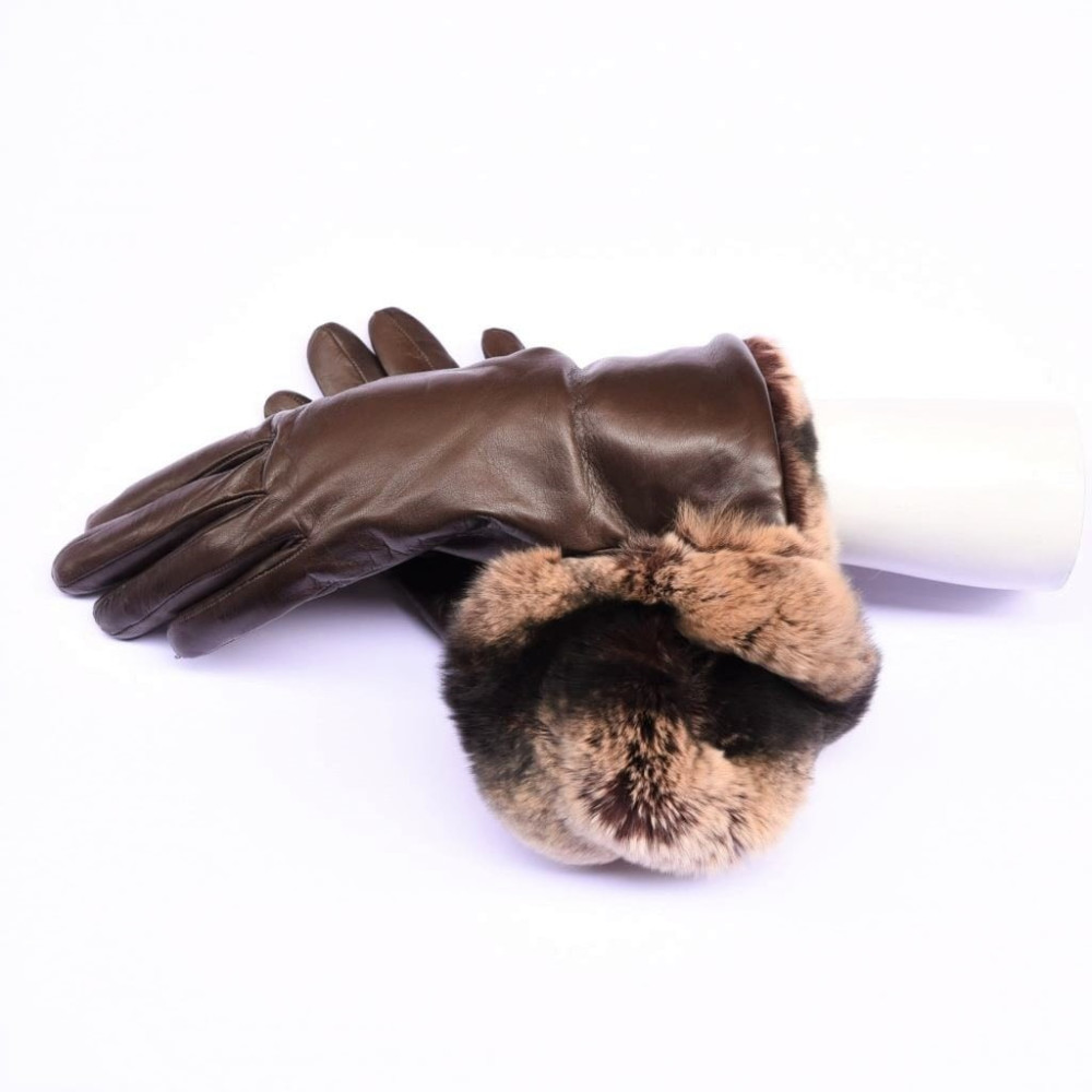 Lambskin leather gloves cashmere lined