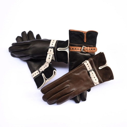 Lambskin leather gloves cashmere lined