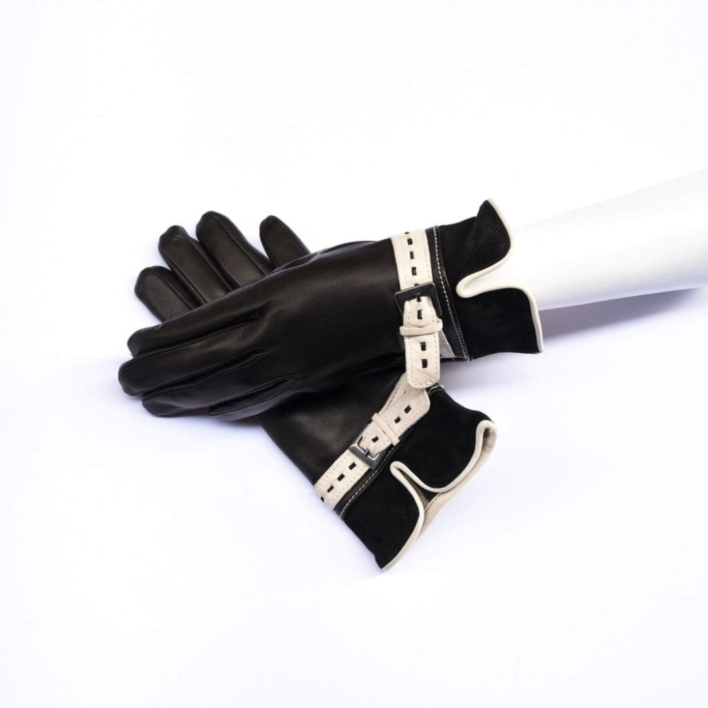 Lambskin leather gloves cashmere lined