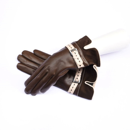 Lambskin leather gloves cashmere lined