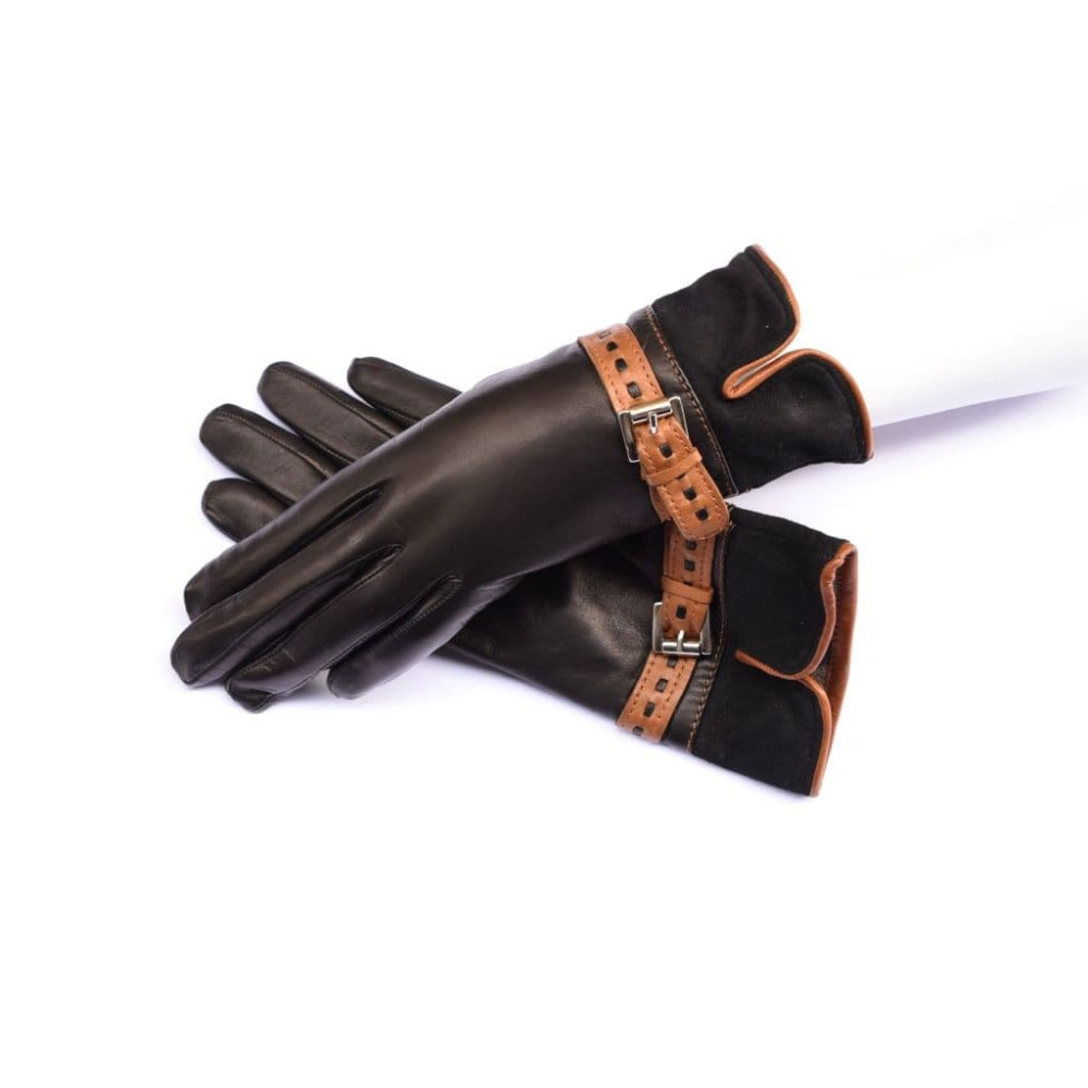 Lambskin leather gloves cashmere lined