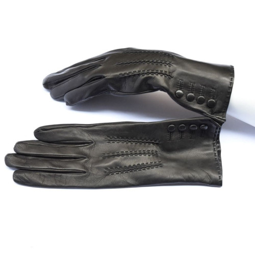 Lambskin leather gloves silk lined
