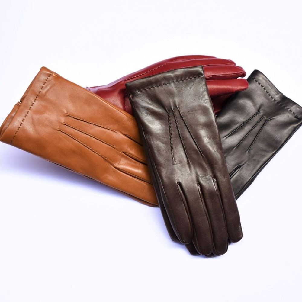 Lambskin leather gloves cashmere lined