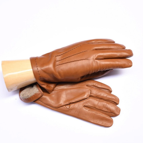 Lambskin leather gloves cashmere lined