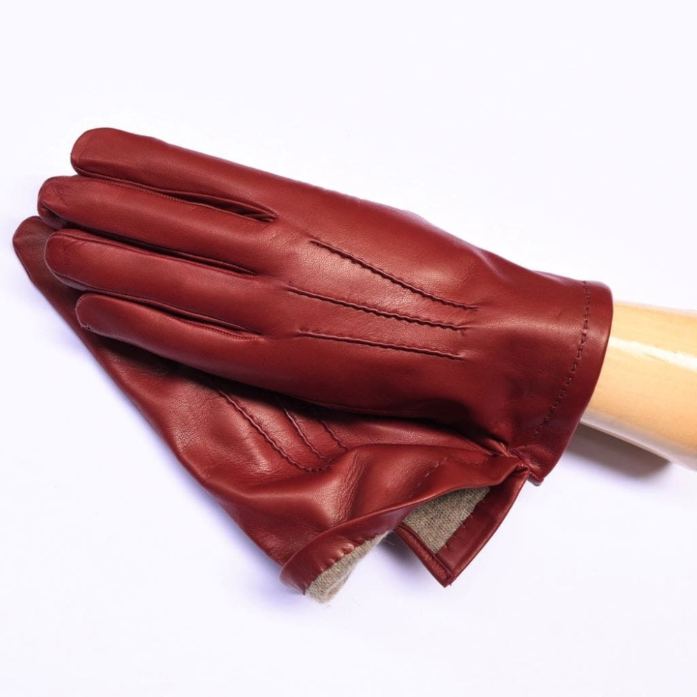 Lambskin leather gloves cashmere lined