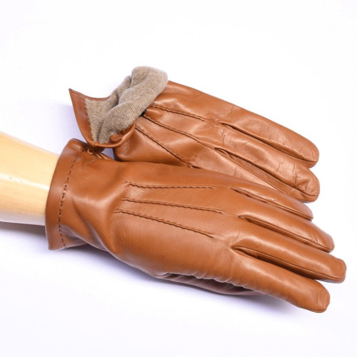 Lambskin leather gloves cashmere lined