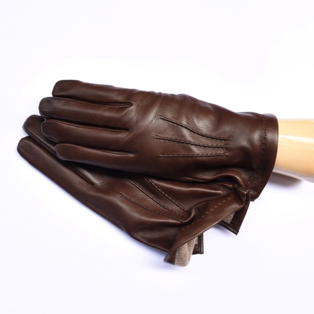 Lambskin leather gloves cashmere lined