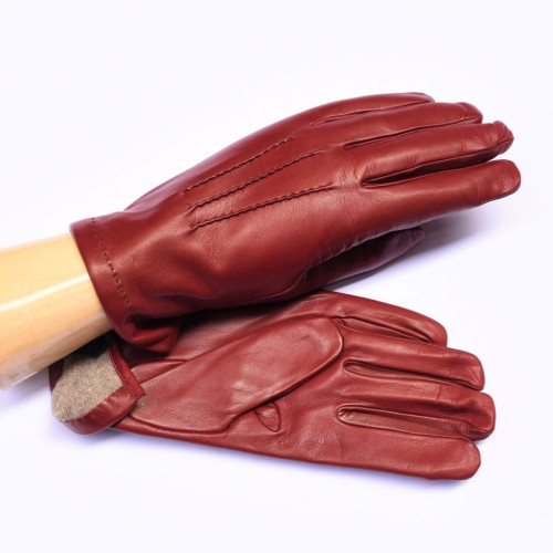 Lambskin leather gloves cashmere lined