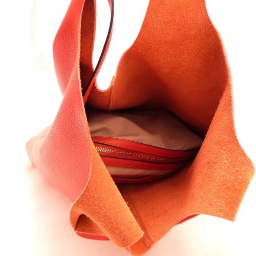 Leather shopping bag