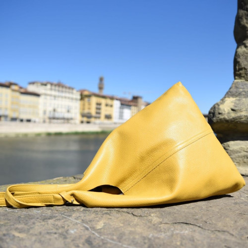Leather shopping bag