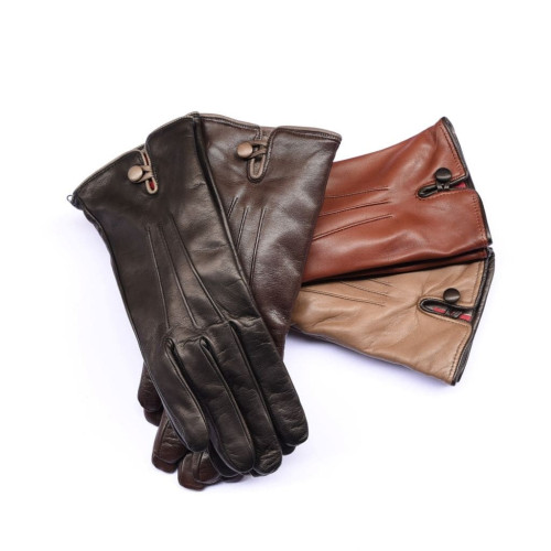 Lambskin leather gloves cashmere lined