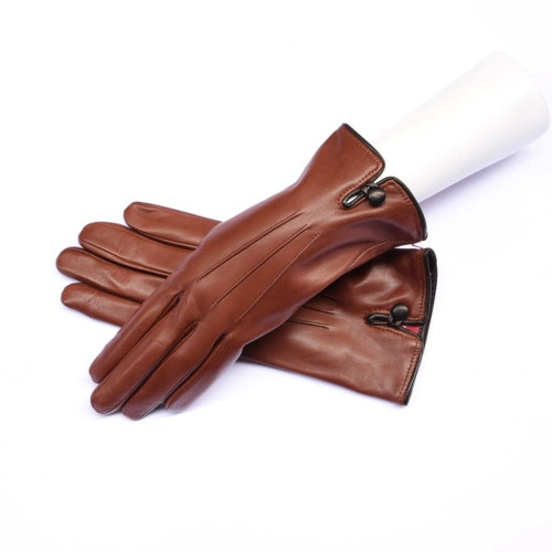 Lambskin leather gloves cashmere lined