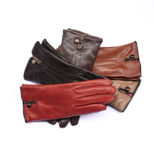 Lambskin leather gloves cashmere lined