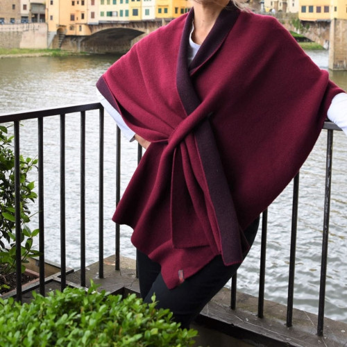 Mantella reversibile in misto cashmere