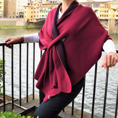 Mantella reversibile in misto cashmere