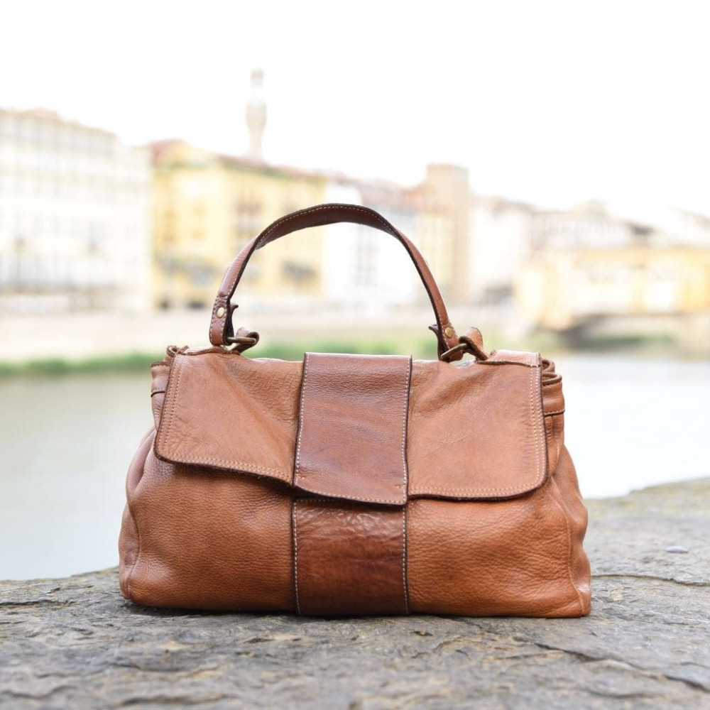 Borsa vintage in pelle vacchetta - A'Curreìa