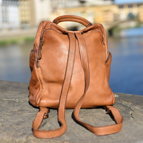 Distressed Leather Backpack