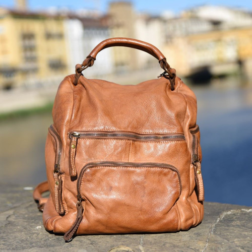 Distressed Leather Backpack