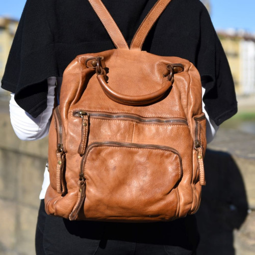 Distressed Leather Backpack
