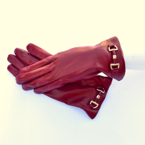 Lambskin leather gloves cashmere lined