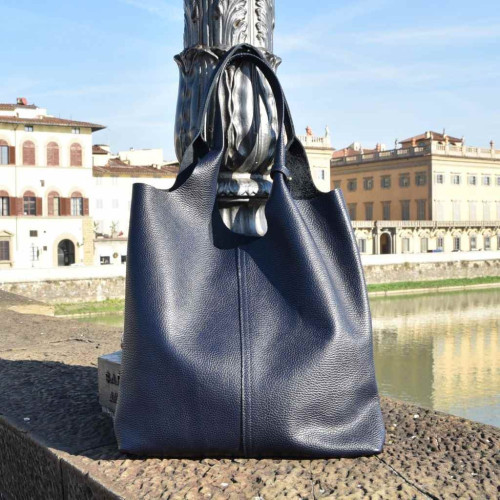 Leather shopping bag