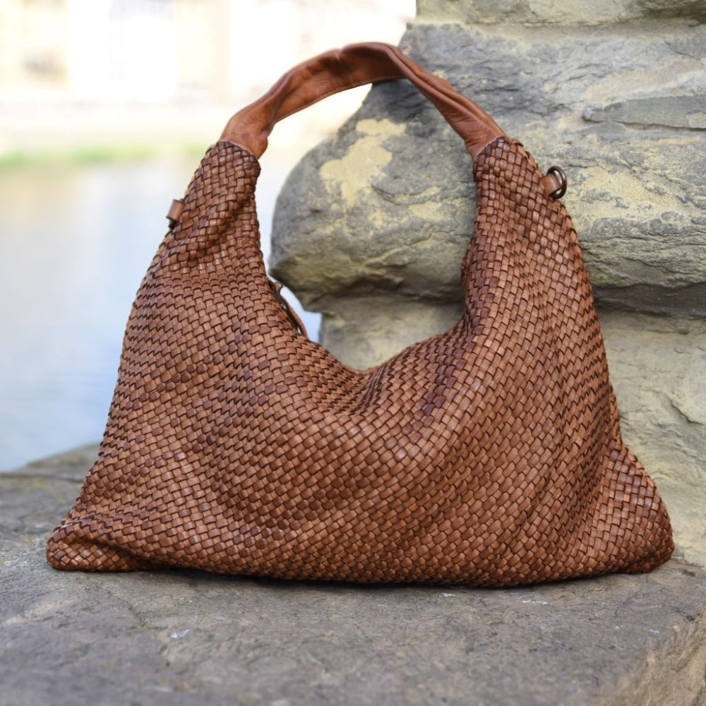 Distressed Leather Bag Color light Brown