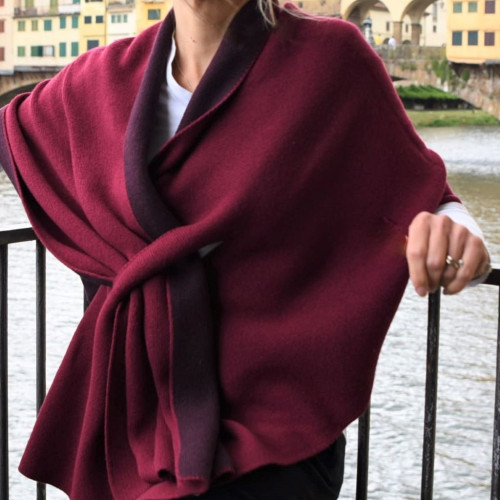 Mantella reversibile in misto cashmere