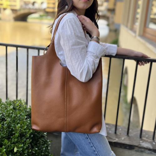 Shopping bag in pelle di vitello