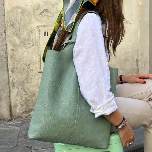 Shopping bag in pelle di vitello