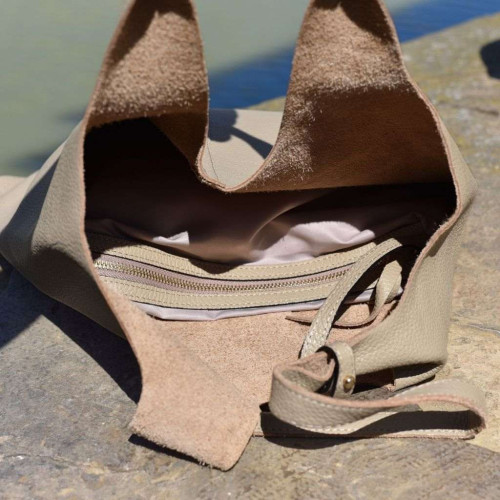 Leather shopping bag