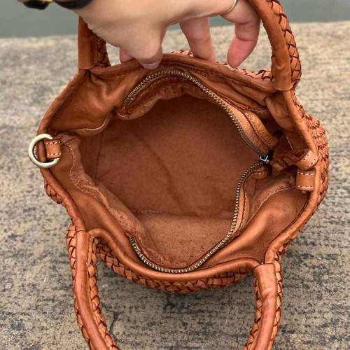 Washed Leather handbag