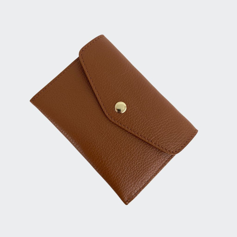 Leather wallet with botton medum size