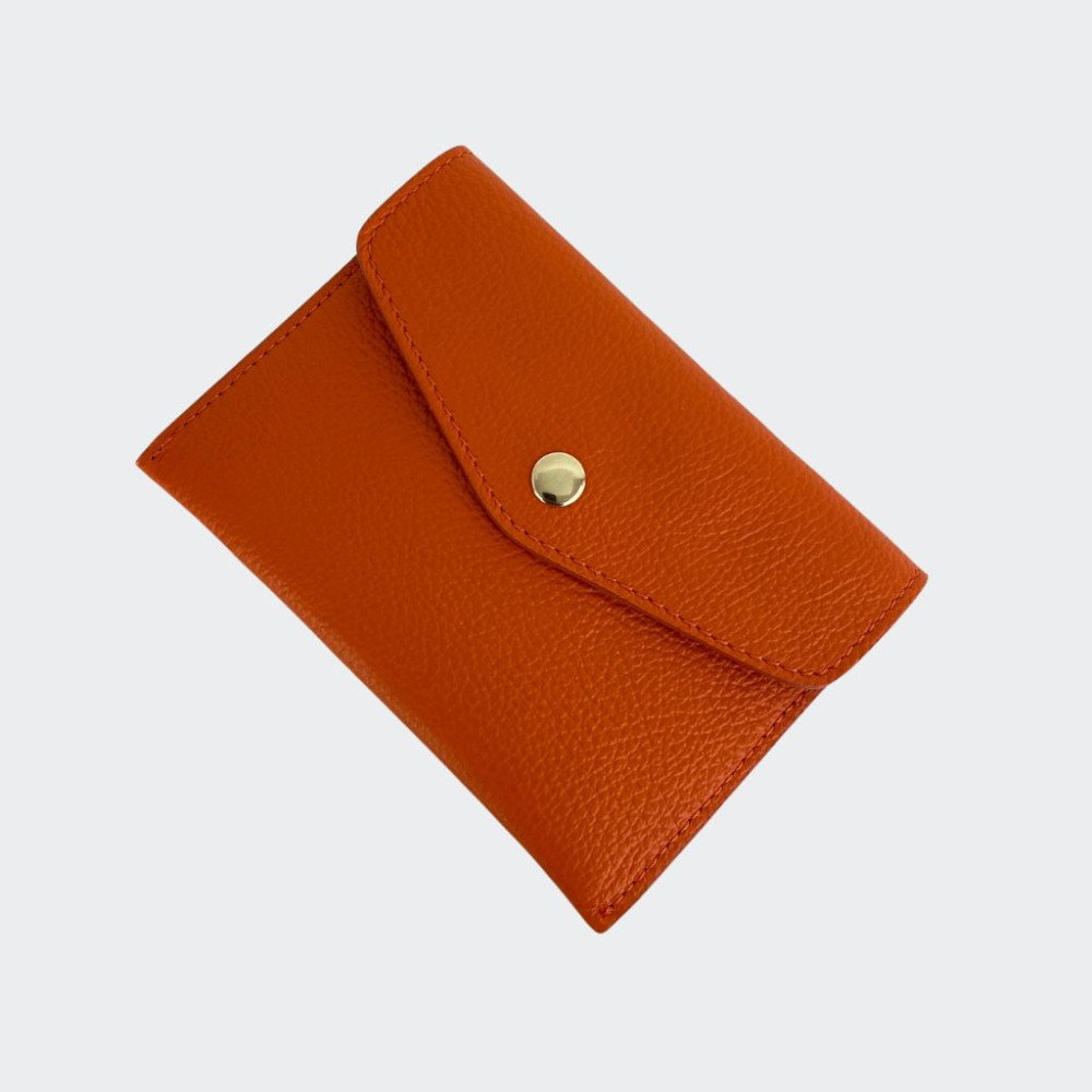 Leather wallet with botton medum size