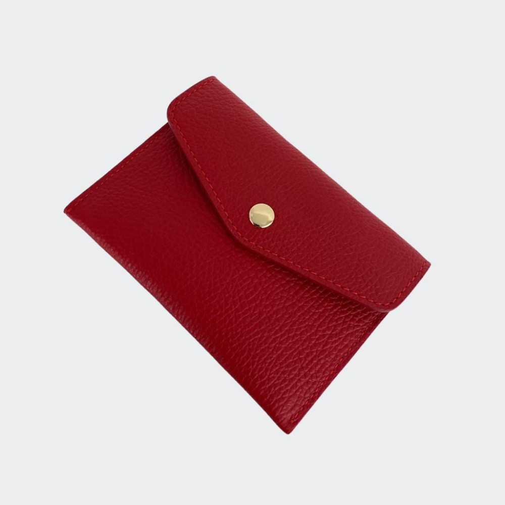 Leather wallet with botton medum size