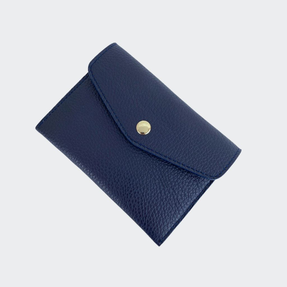 Leather wallet with botton medum size