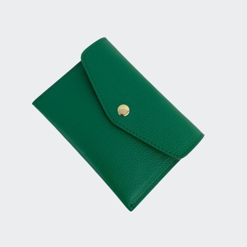 Leather wallet with botton medum size