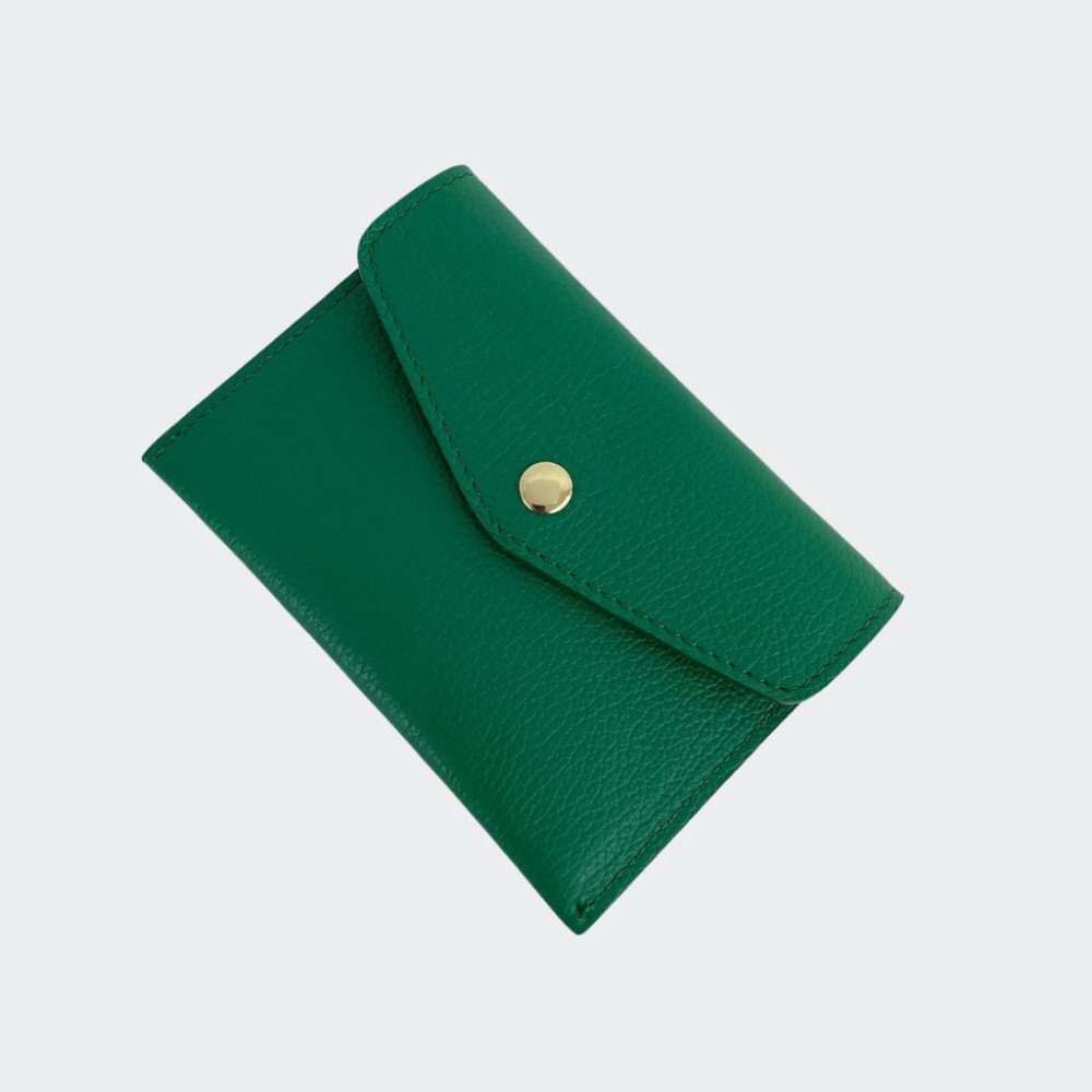 Leather wallet with botton medum size
