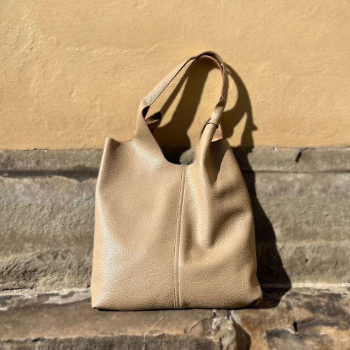 Leather shopping bag